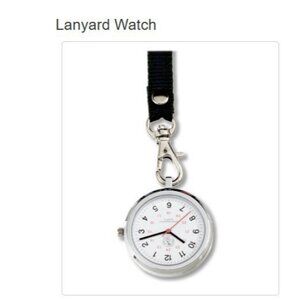 Prestige Medical lanyard military time watch water-resistant - Black/Silver